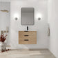 30" Wall-Mounted Bathroom Vanity with Sink, Soft-Close Drawer & Side Shelf color: Imitative Oak