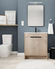 Freestanding Bathroom Vanity with Sink & 2 Soft-Close Doors color: Plain Light Oak