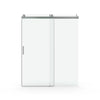 60" x 76" Brushed Nickel Semi-Frameless Soft Close Shower Doors - 8mm Tempered Glass