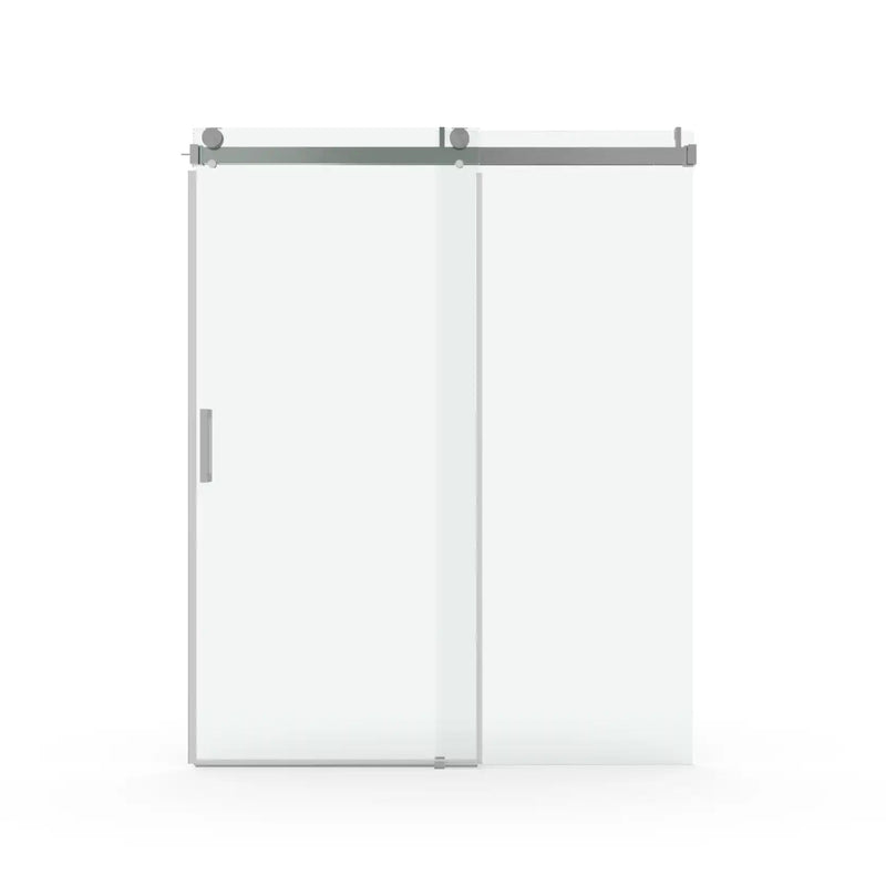 60" x 76" Brushed Nickel Semi-Frameless Soft Close Shower Doors - 8mm Tempered Glass