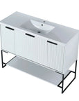 48" Freestanding Bathroom Vanity with Resin Basin color: White