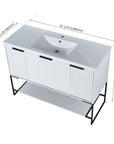 48" Freestanding Bathroom Vanity with Resin Basin color: White