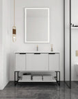 48" Freestanding Bathroom Vanity with Resin Basin color: White