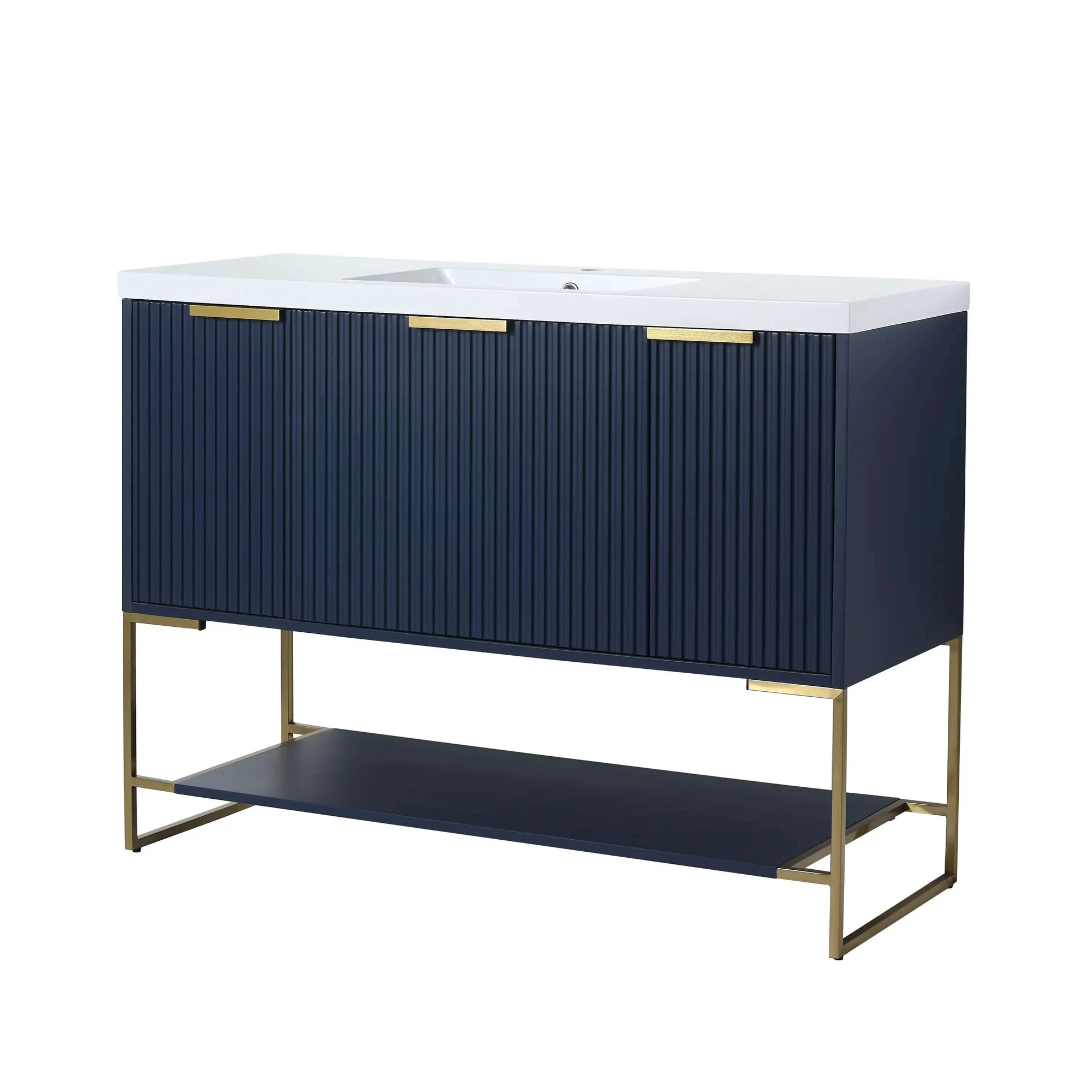 48&quot; Freestanding Bathroom Vanity with Resin Basin color: Navy Blue