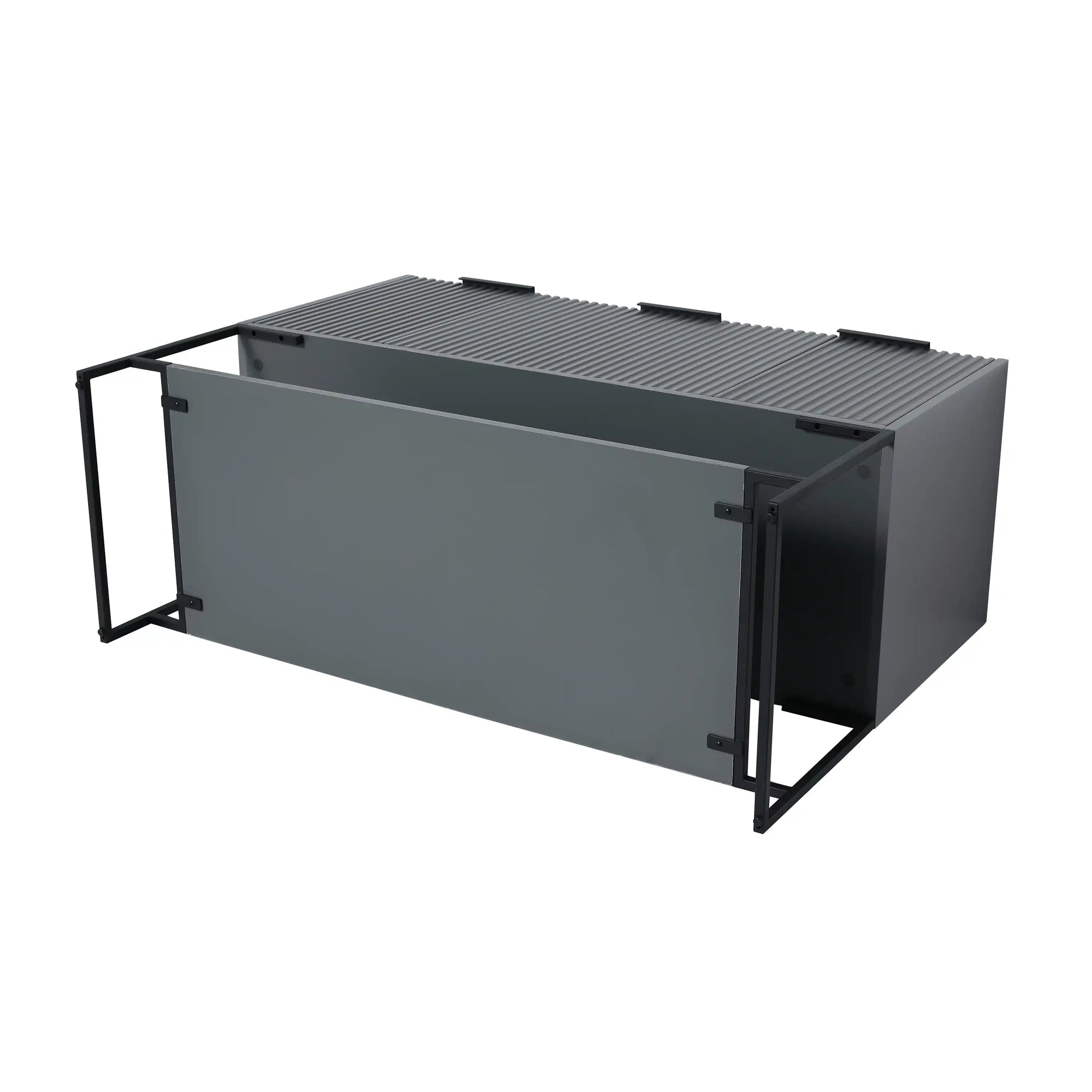 48" grey vanity bathroom unit back view showing sturdy frame and construction | Ace Decor