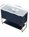 48" Freestanding Bathroom Vanity with Resin Basin color: Navy Blue