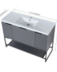 48" Freestanding Bathroom Vanity with Resin Basin color: Rock Grey