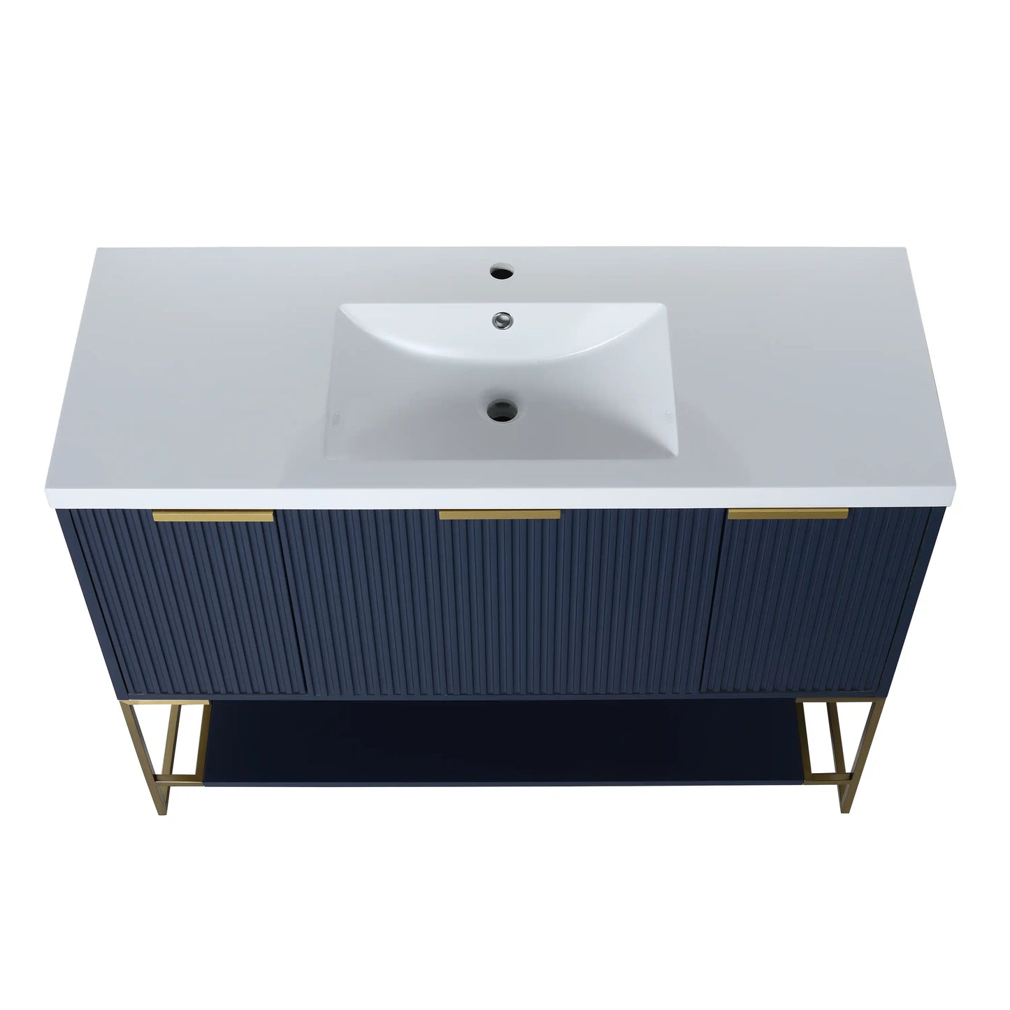 48" Freestanding Bathroom Vanity with Resin Basin color: Navy Blue