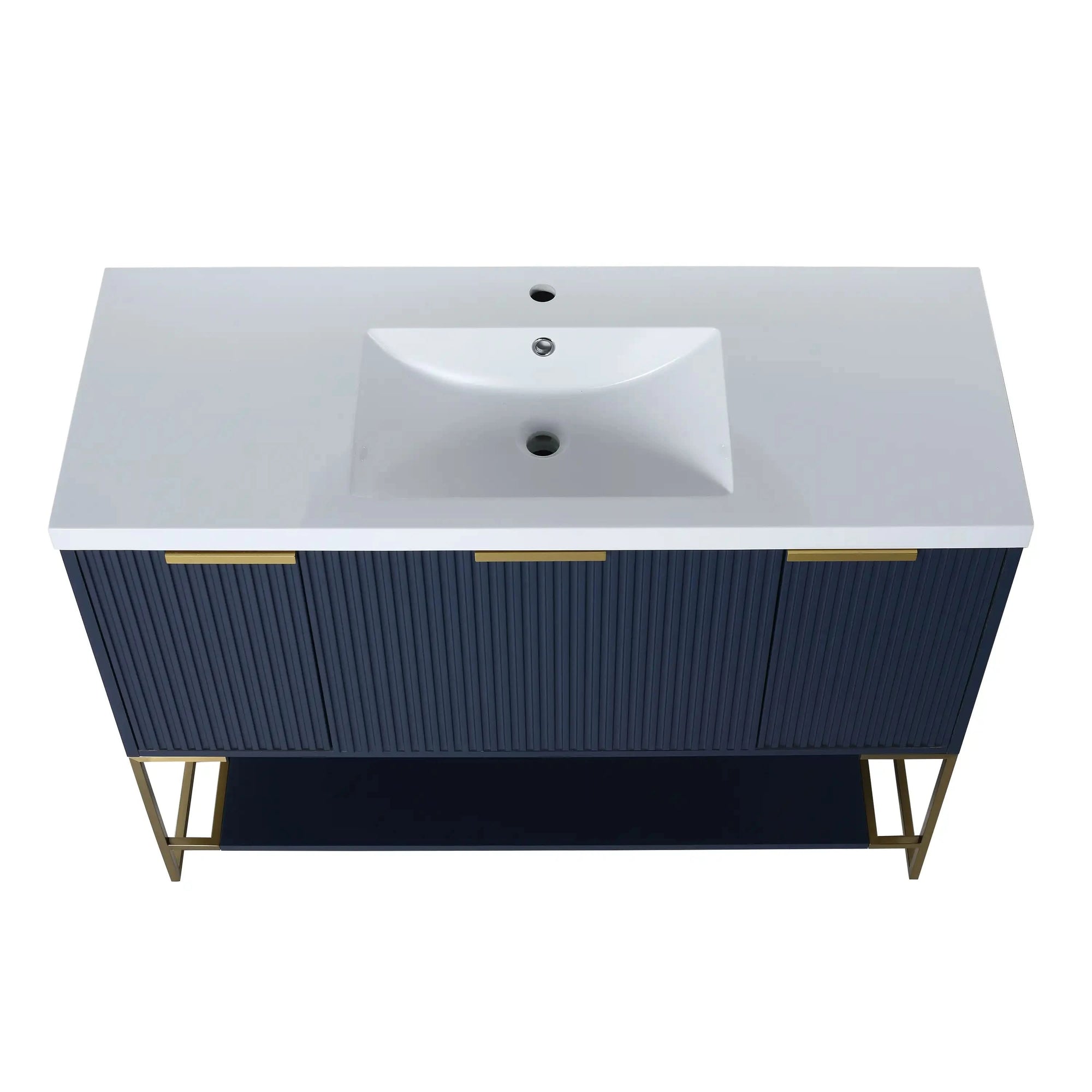 48" Freestanding Bathroom Vanity with Resin Basin color: Navy Blue