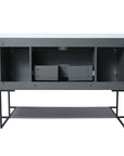 48" grey vanity bathroom unit back view showing internal structure and storage compartments | Ace Decor