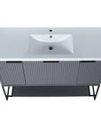 48" grey vanity bathroom unit top view with integrated sink and wide countertop | Ace Decor