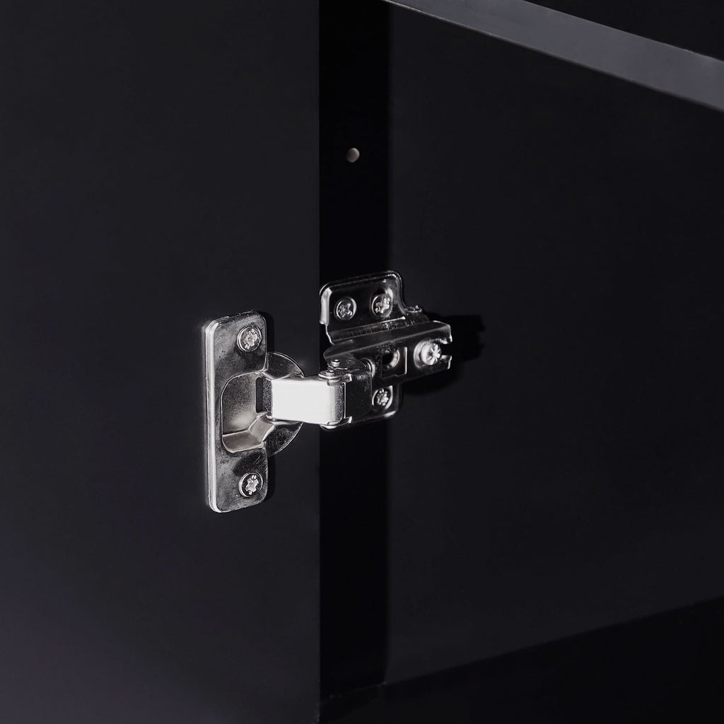 High quality stainless steel hinge of the Black 68” Bathroom Linen Cabinet.