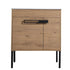 30" freestanding single bathroom vanity with sink featuring oak finish cabinet, black metal handle, and slim metal legs | Ace Decor