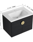 Soft Close Doors Bathroom Vanity With Sink color:Black chest nut