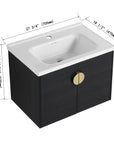 Elegant 40" Bathroom Vanity with Soft Close Doors, Sink, and Storage Shelves color: Black Chestnut