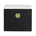 23” or 27” Wall-Mounted Bathroom Vanity with Plywood Construction and Ceramic Sink