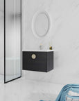 Soft Close Doors Bathroom Vanity With Sink color:Black chest nut