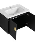 Elegant 40" Bathroom Vanity with Soft Close Doors, Sink, and Storage Shelves color: Black Chestnut