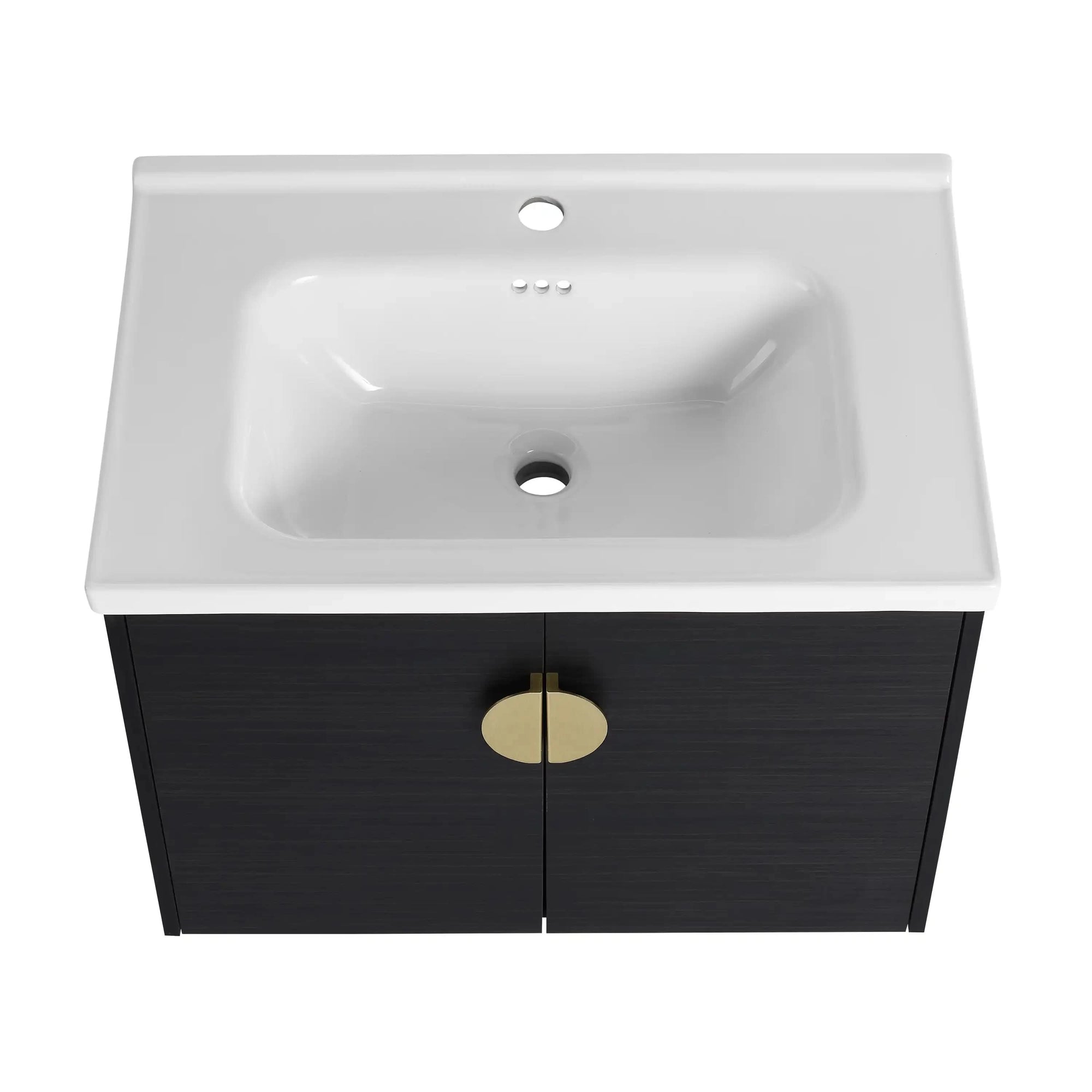 Elegant 40" Bathroom Vanity with Soft Close Doors, Sink, and Storage Shelves color: Black Chestnut