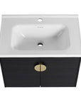 Elegant 40" Bathroom Vanity with Soft Close Doors, Sink, and Storage Shelves color: Black Chestnut