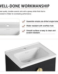 24 inch small corner vanity bathroom ceramic sink showing water-resistant and scratch-resistant surface | Ace Decor