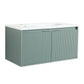 24" Floating Bathroom Vanity with Drop-Shaped Resin Sink – Modern Wall-Mounted Design color: Green