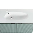 24" Floating Bathroom Vanity with Drop-Shaped Resin Sink – Modern Wall-Mounted Design color: Green