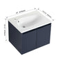 24" Floating Bathroom Vanity with Drop-Shaped Resin Sink – Modern Wall-Mounted Design color: Navy Blue