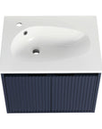 24" Floating Bathroom Vanity with Drop-Shaped Resin Sink – Modern Wall-Mounted Design color: Navy Blue