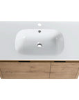 36 Inch Wall-Mounted Bathroom Vanity with Gel Sink – Modern & Space-Saving Design color: Imitative Oak