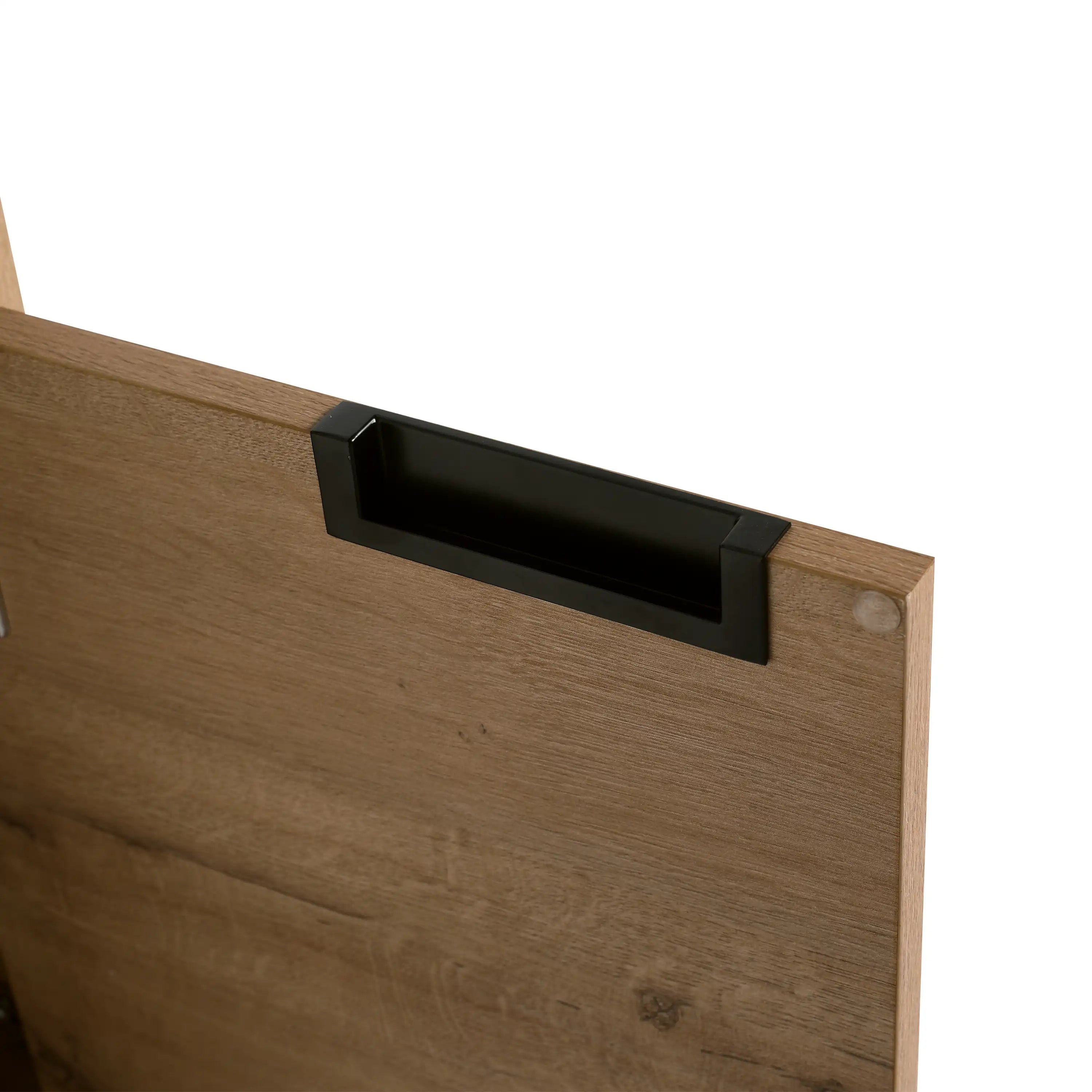 36 Imitative Oak Inch Wall-Mounted Bathroom Vanity with Gel Sink – Modern & Space-Saving Design