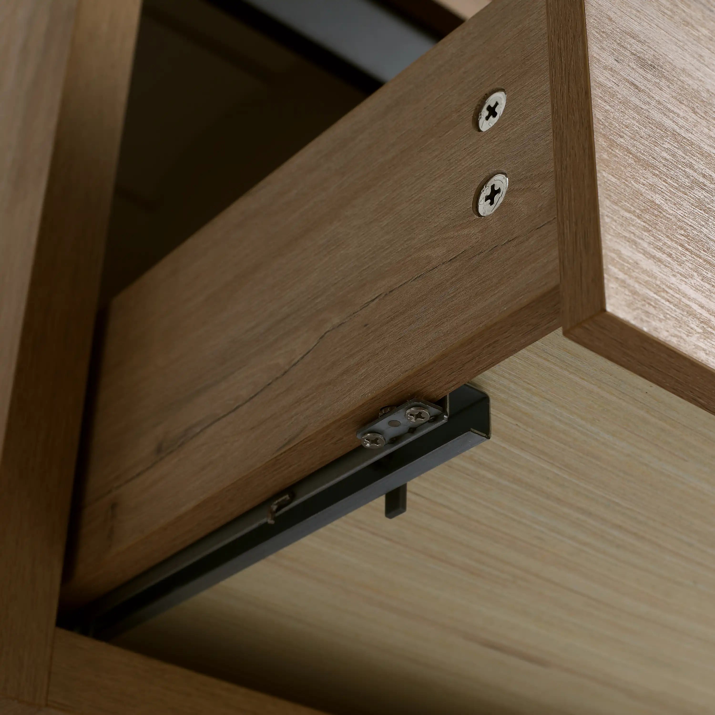 36 Imitative Oak Inch Wall-Mounted Bathroom Vanity with Gel Sink – Modern & Space-Saving Design