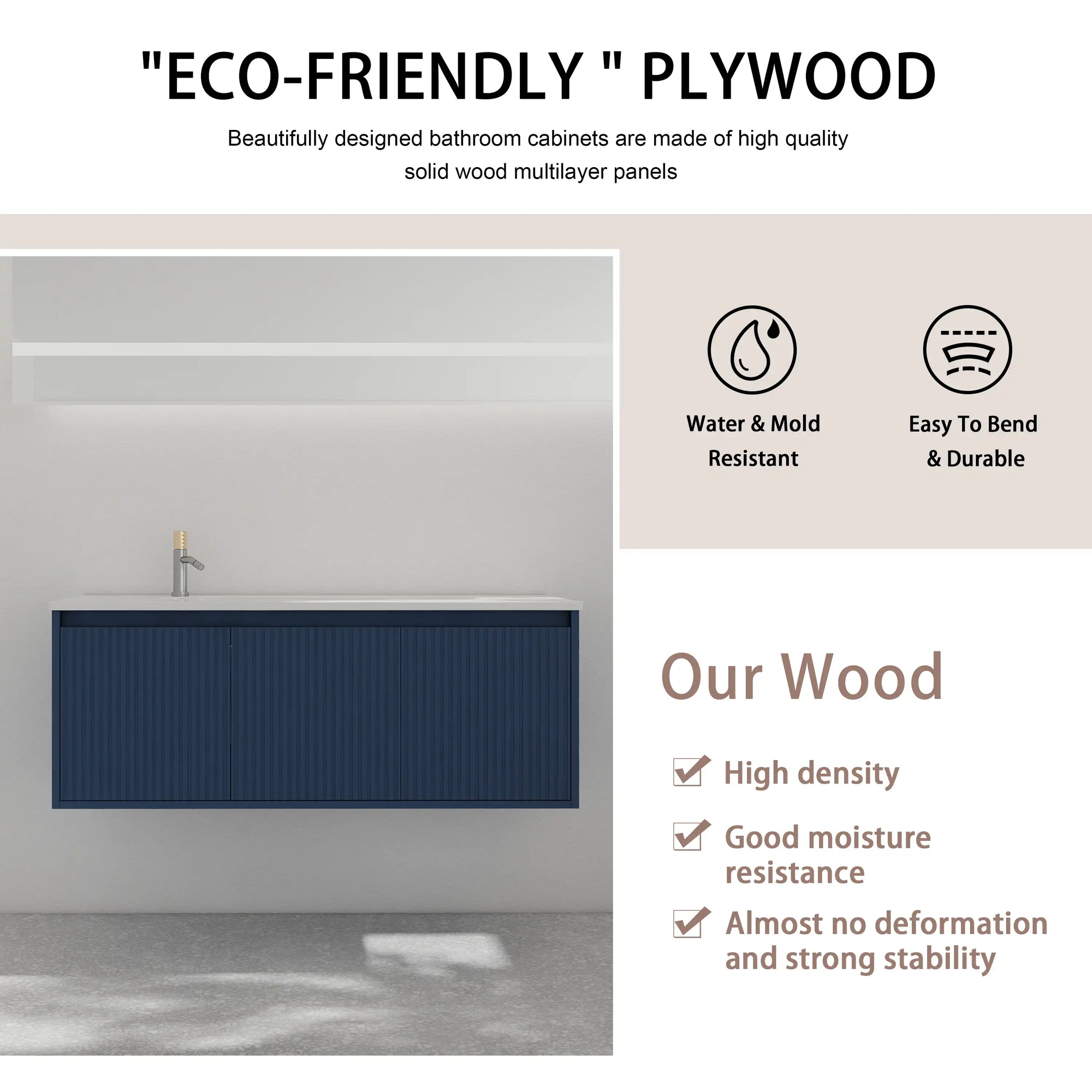 48 inches bathroom vanity eco-friendly plywood feature graphic | Ace Decor