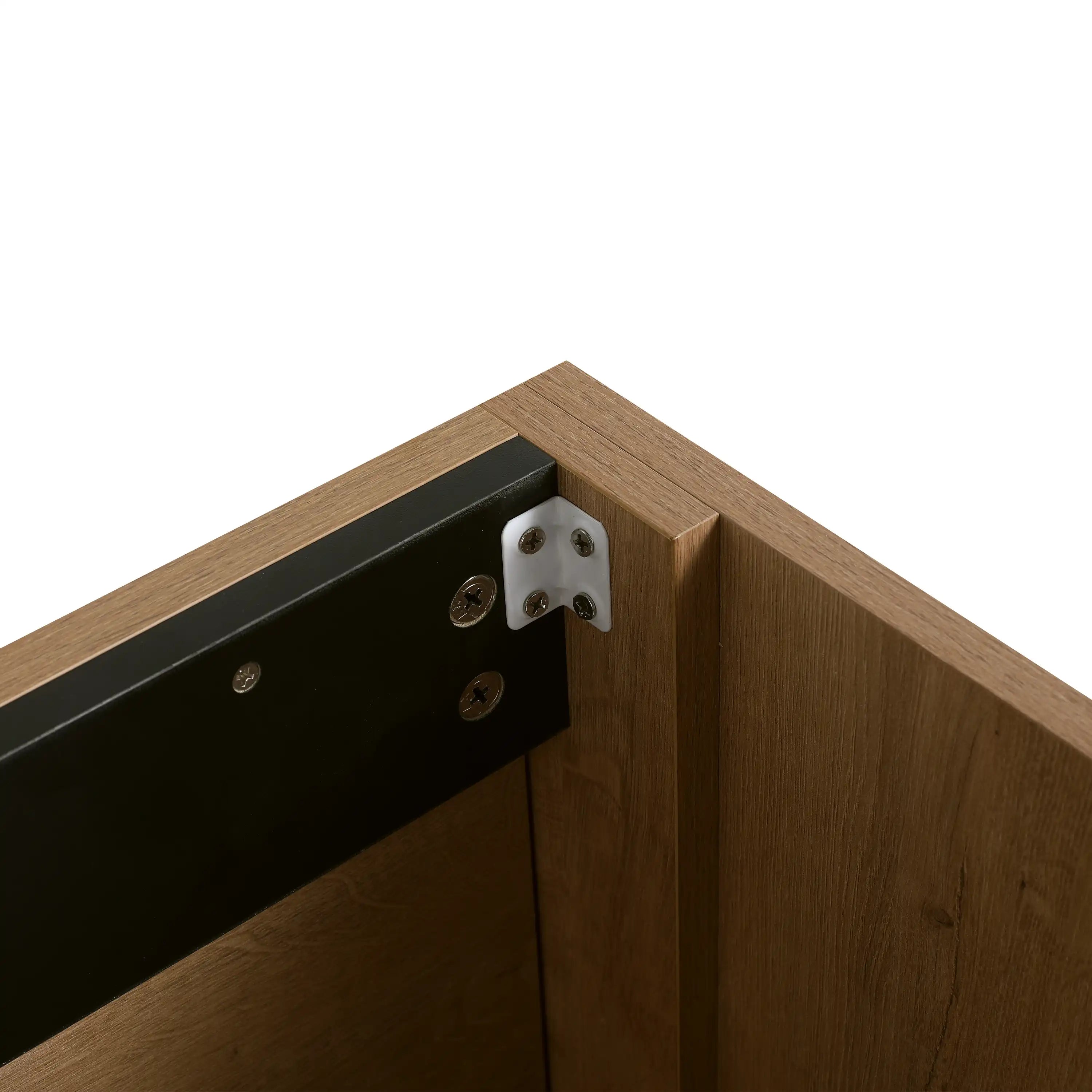 36 Imitative Oak Inch Wall-Mounted Bathroom Vanity with Gel Sink – Modern & Space-Saving Design