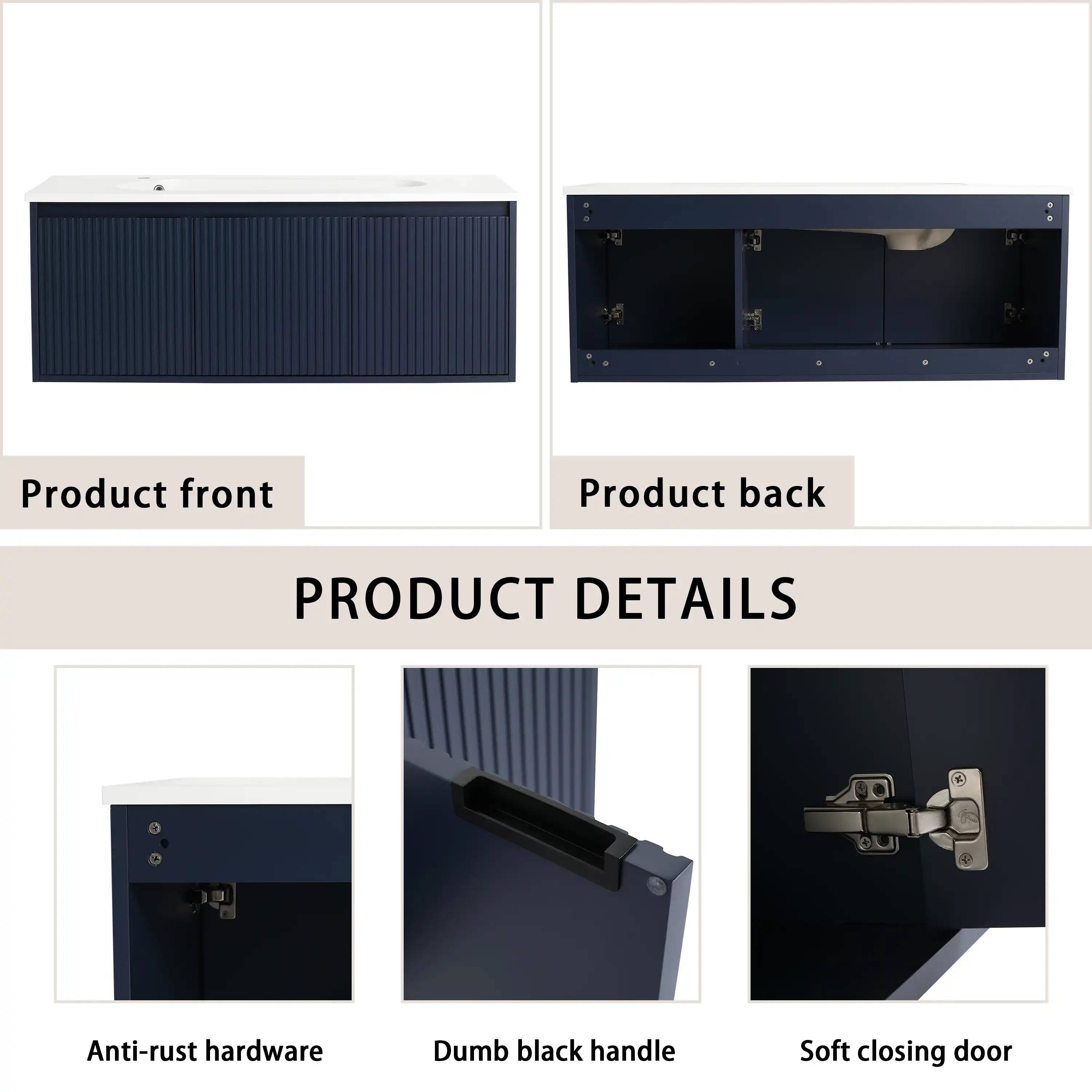 48 inches bathroom vanity hardware and handle detail graphic | Ace Decor