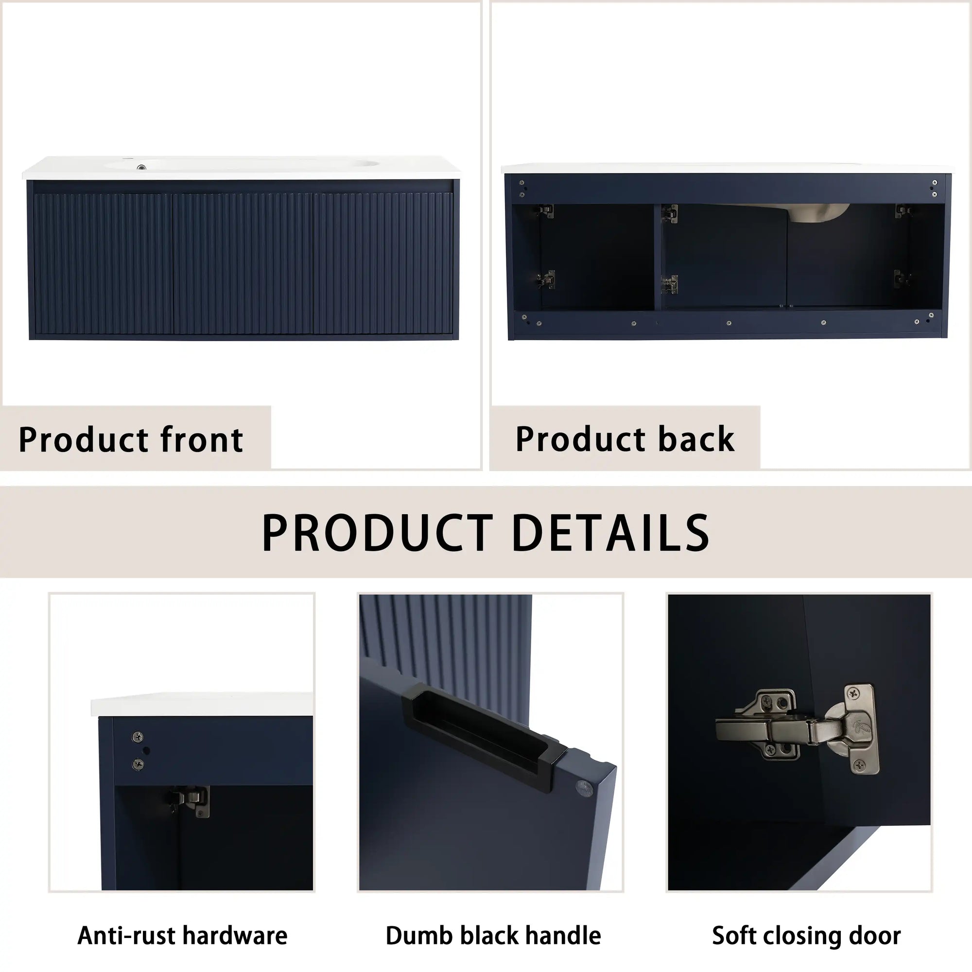 48 inches bathroom vanity hardware and handle detail graphic | Ace Decor