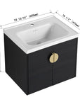 24 inch small corner vanity bathroom with detailed product dimensions for compact spaces | Ace Decor