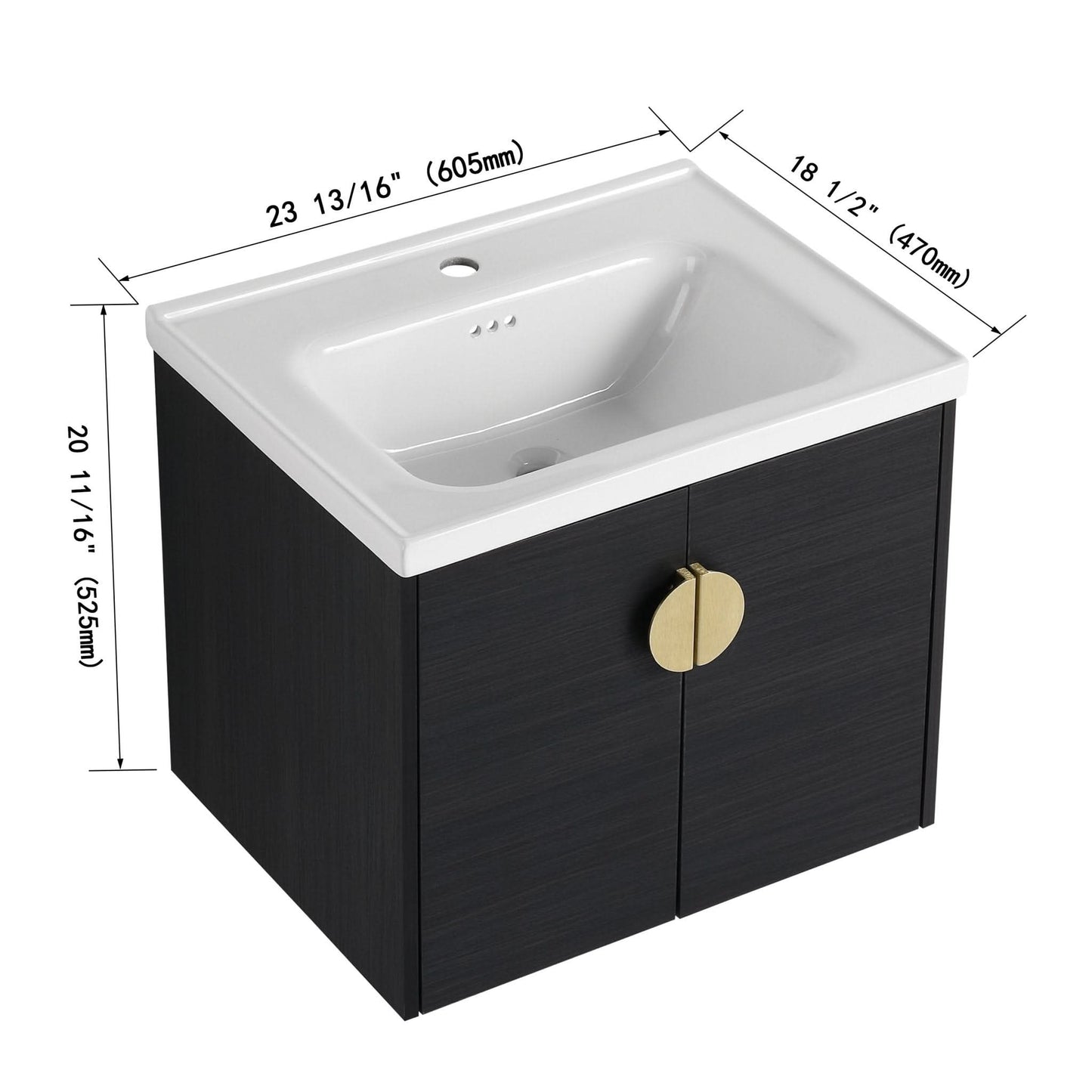 Bathroom Vanity With Sink Color:Black chest nut | Open Type:left & right