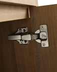 Soft-close hinge detail on freestanding 24 inch bathroom vanity with sink, 24" cabinet | Ace Decor
