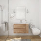 Wall-Mounted Bathroom Vanity with Gel Sink & Soft Close Drawers color: Imitative Oak