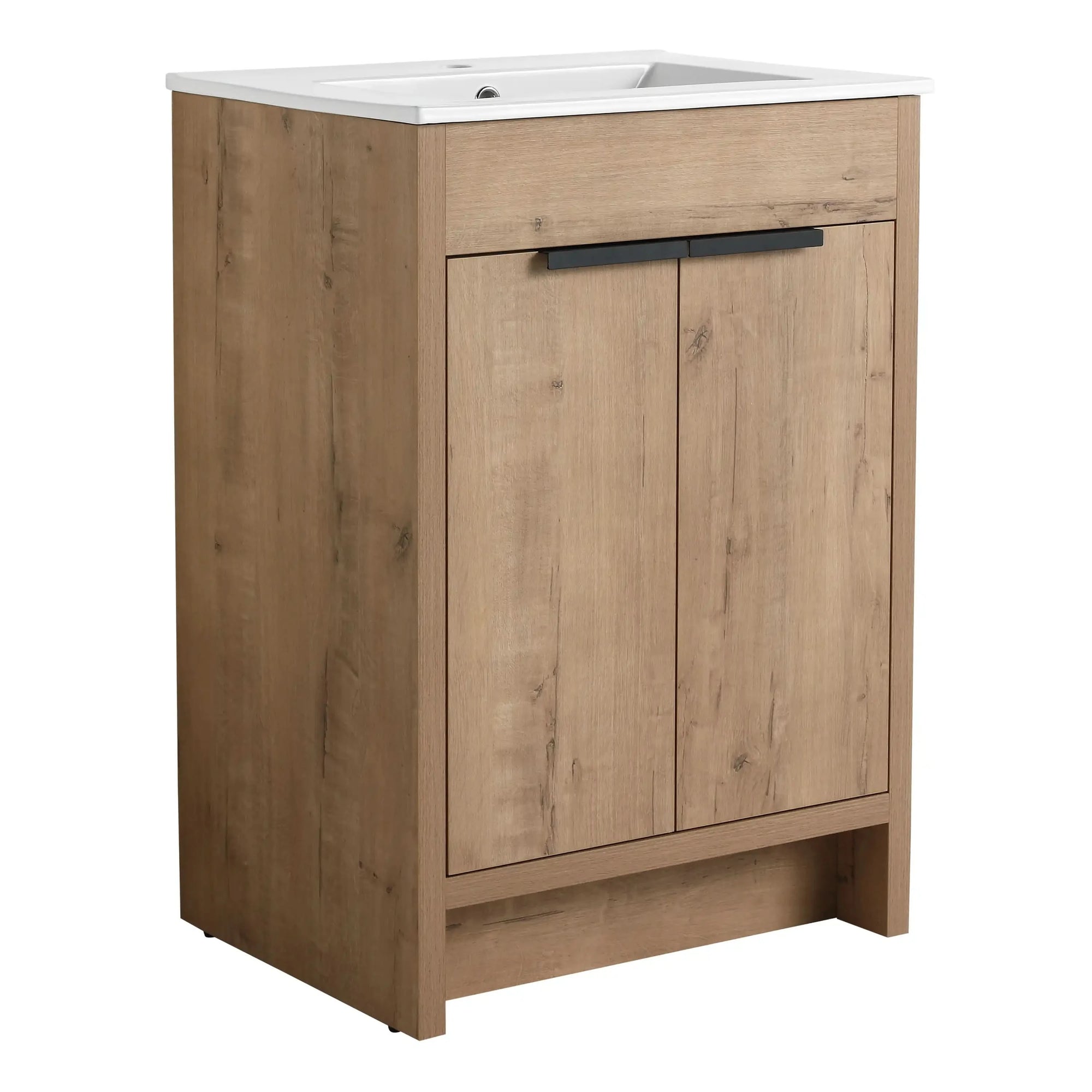 Freestanding Bathroom Vanity with Sink &amp; 2 Soft-Close Doors color: Imitative Oak