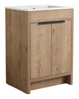 Freestanding Bathroom Vanity with Sink & 2 Soft-Close Doors color: Imitative Oak