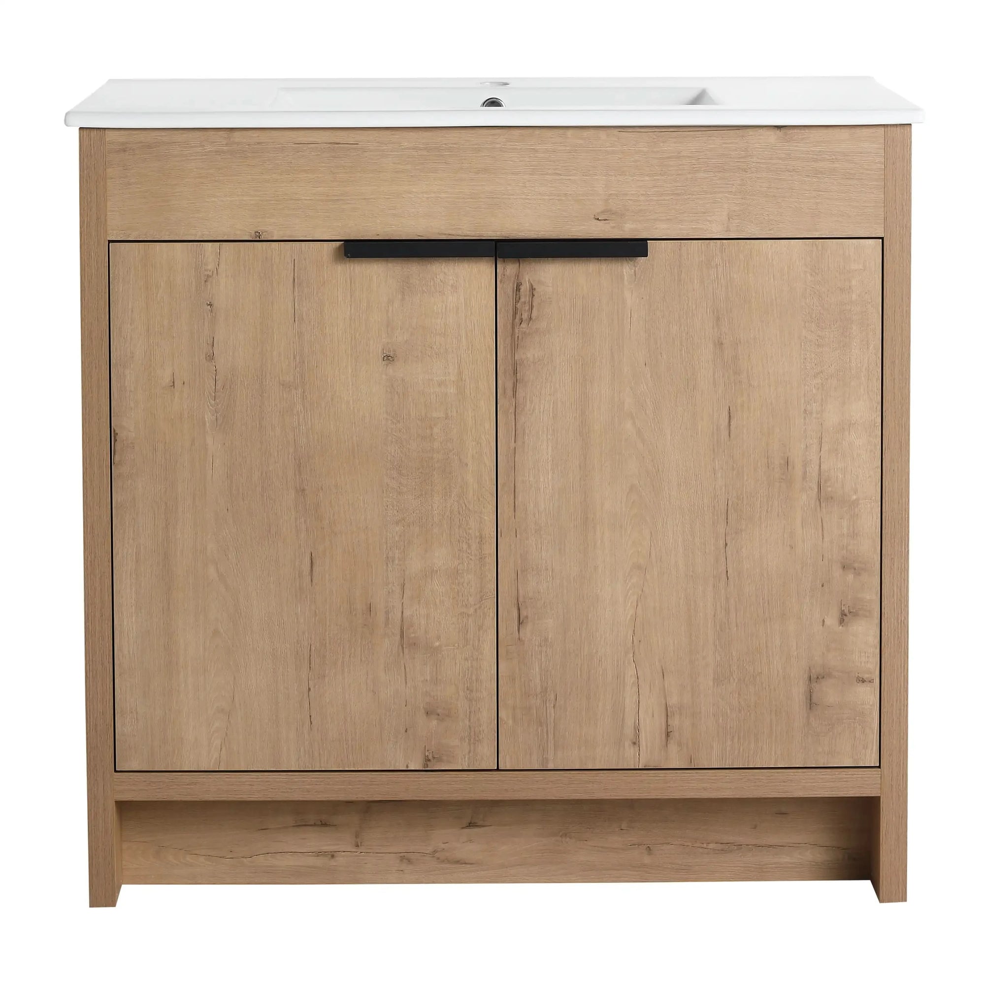 Freestanding Bathroom Vanity with Sink &amp; 2 Soft-Close Doors color: Imitative Oak