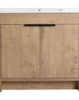 Freestanding Bathroom Vanity with Sink & 2 Soft-Close Doors color: Imitative Oak