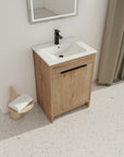 Compact bathroom styling featuring freestanding 24 inch bathroom vanity with sink, 24" | Ace Decor