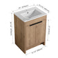 Freestanding Bathroom Vanity with Sink & 2 Soft-Close Doors color: Imitative Oak