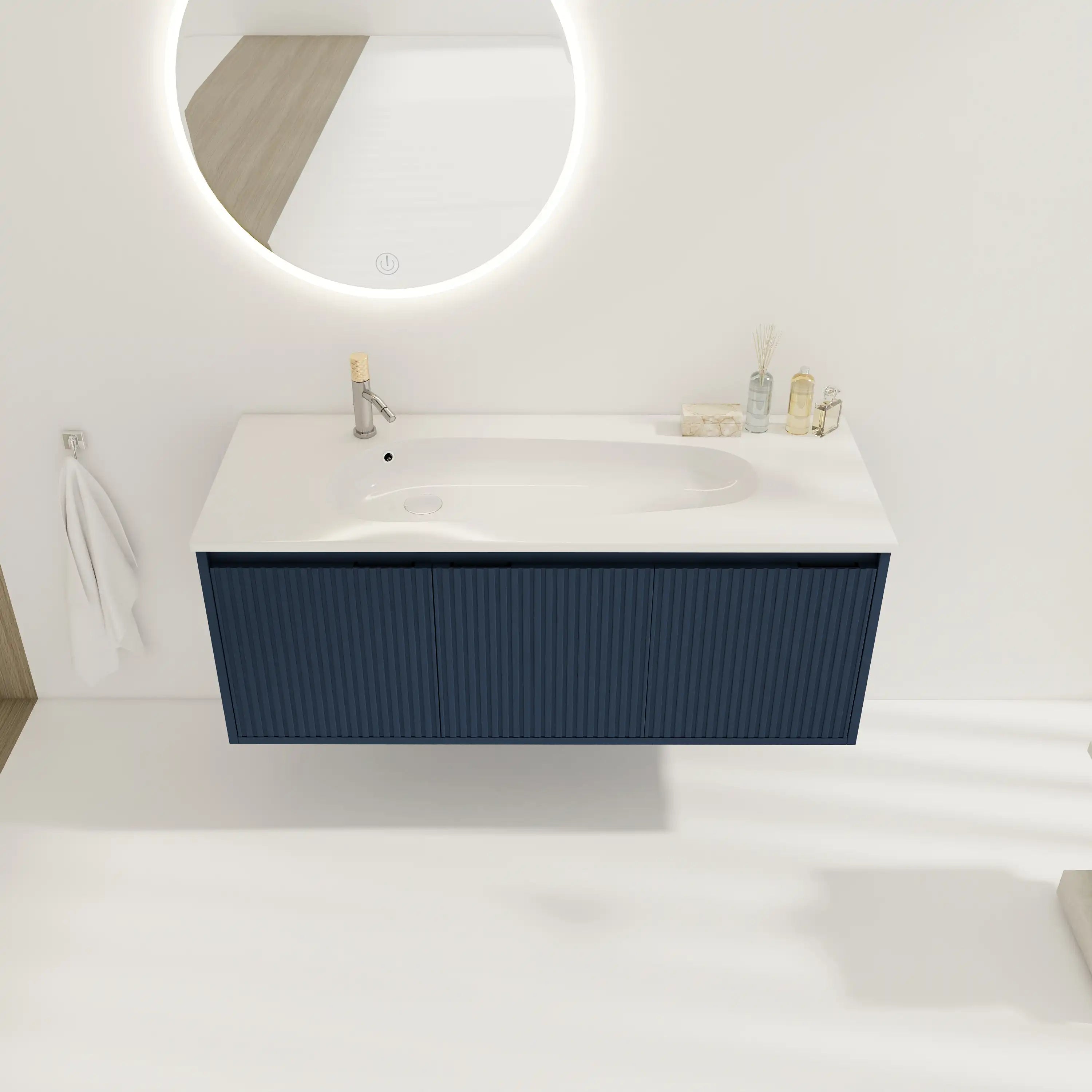 48 inches bathroom vanity overhead front view.