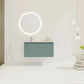 24" Floating Bathroom Vanity with Drop-Shaped Resin Sink – Modern Wall-Mounted Design color: Green