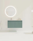 24" Floating Bathroom Vanity with Drop-Shaped Resin Sink – Modern Wall-Mounted Design color: Green