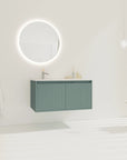 36" vanity bathroom 36 inch wall-mounted front view in modern bathroom | Ace Decor